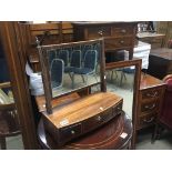 A late George III mahogany dressing mirror fitted