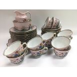 A Czechoslovakian tea set with floral decoration o