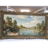 Louis Jennings 1919-2018, a gilt framed oil on can