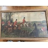 3 framed Victorian Coloured hunting prints.