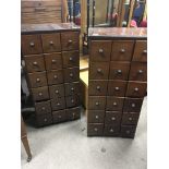 A pair of chests of drawers collectors type cabine