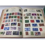 6 vintage stamps albums together with a collection