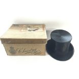An old top hat in a fitted box. NO RESERVE