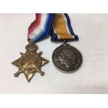 Two First World War medals 1914 - 1918 PTE G Ewen