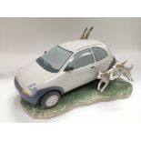 A scarce Lladro model of a 1996 Ford Ka. This was
