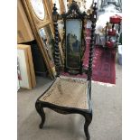Withdrawn- A Quality Victorian lacquered chair the back inset