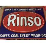 A enamel sign Rinso 50 cm by 38 cm .