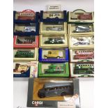 A collection of boxed die cast vehicles comprising