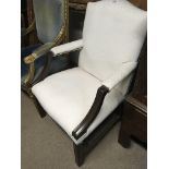 A Quality mahogany open arm chair of George III st