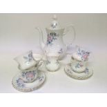 A Royal Albert Porcelain coffee service decorated