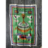 1966 Football World Cup Tea Towel: Excellent condition large tea towel with Jules Rimet Cup pictured