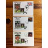 George Best First Day Covers: 3 miscellaneous postal covers postmarked on 3 12 2005 the day George