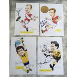 Arsenal Signed Caricature Football Pictures: Excellent likeness produced by Bob Bond measuring
