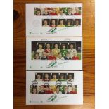 George Best First Day Covers: 3 Football Heroes stamps with all covers having George Best stamps,