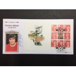 1996 George Best Signed FDC: Benham Football Heroes fdc pane of stamps including George Best: