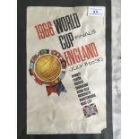 1966 Football World Cup Original Poster: Carvosso poster by McCorquodale listing all 8 venues, World