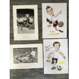 Tottenham Signed Football Prints: Four hand signed prints made by Bob Bond and Pixsportique.