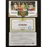 2013 Bobby Charlton Signed Benham Football Heroes FDC: Containing 2012 Isle of Man European