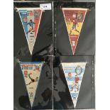 1966 Rare Full Set Of Football World Cup Pennants: Produced in Spain by manufacturers Gior. Each