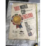 1966 Football World Cup Large Original Poster: Carvosso poster listing all 8 venues and dates, World