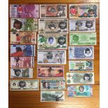 George Best Football Bank Notes: Various commemorative bank notes with George Best featured on them.