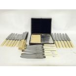 5 x matching sets of bone handled cutlery all A1 c