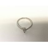 18ct white gold diamond pear shape ring. 25pts si