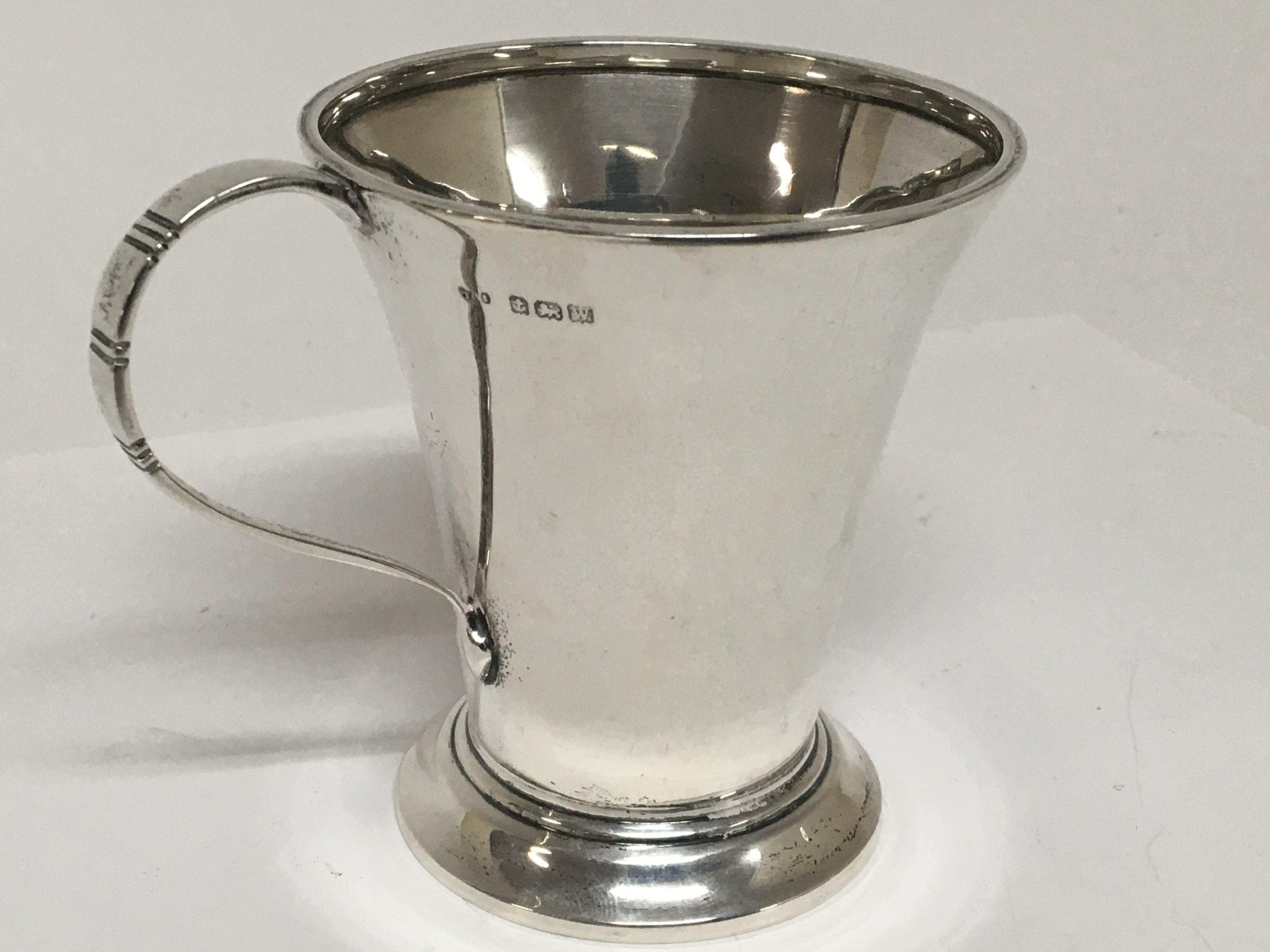A silver cup of Art Deco design Sheffield hallmark