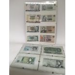 A collection of framed Bank of England and Scottis