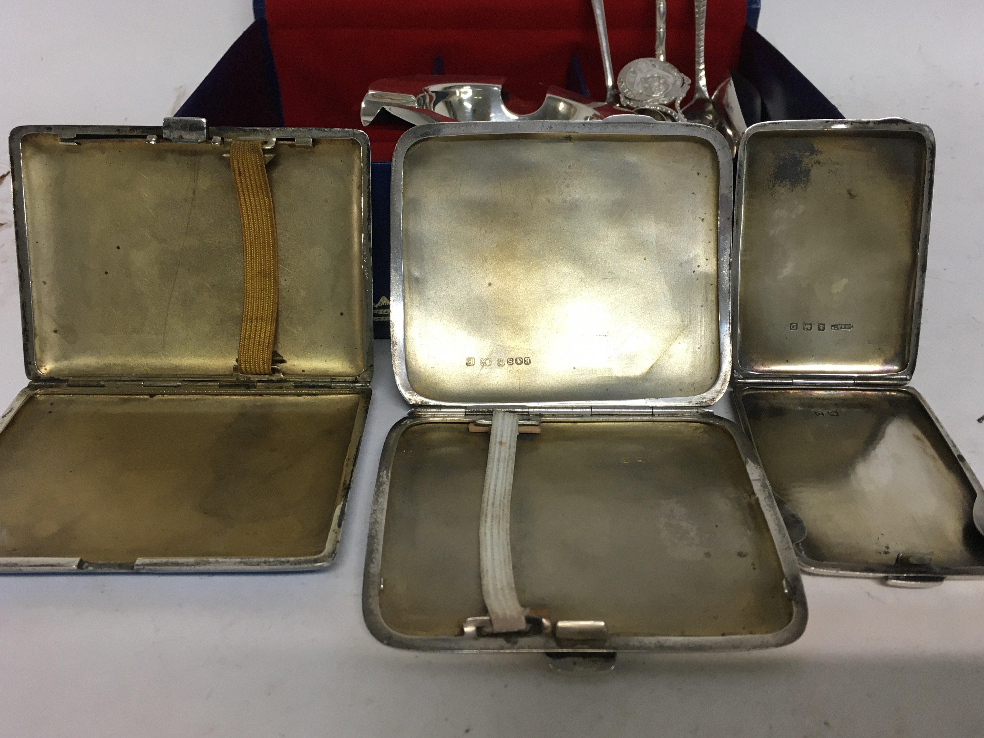 A box of hallmarked silver cigarette cases and oth - Image 3 of 4