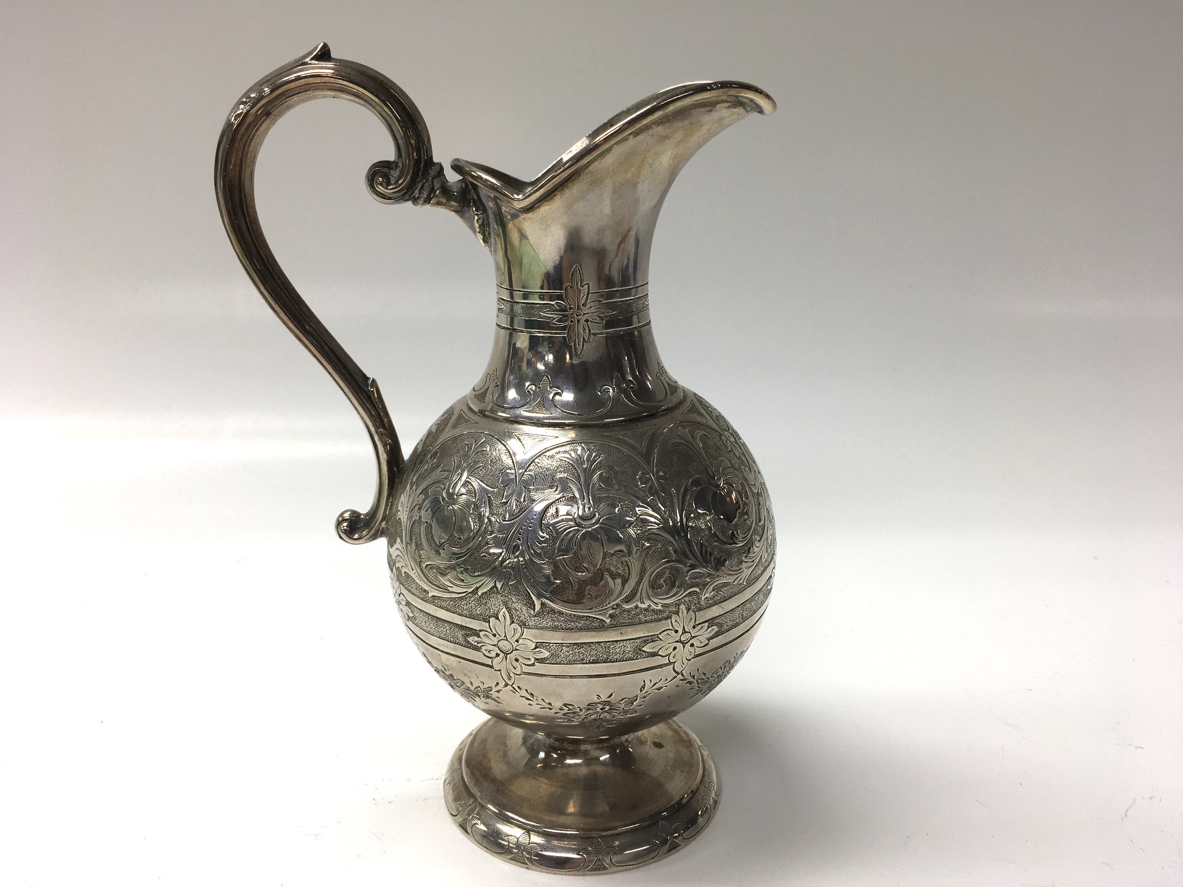 Hall marked silver engraved jug. Hall marked Birmi - Image 3 of 3