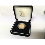 A 2005 gold proof sovereign from the royal mint bo