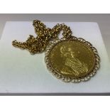 A 1914 Austrian 4 Ducat Coin with 9ct gold coin mo