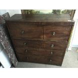 A George III secutaire with a fitted interior above three drawers 100cm wide 38cm deep