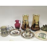 A collection of decorative ceramics a Hadleys Worc