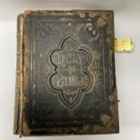 A leather bound Victorian family bible plus a smal