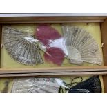 A large collection of Edwardian and later hand fan