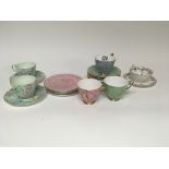 Two Shelley Melody pattern cups and saucers and a