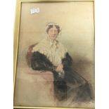 A framed Victorian watercolour study of a Senior Victorian lady. 27x20cm.