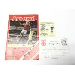 A Signed Arsenal Sammy Nelson Dinner Ticket. A Sig