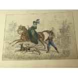 Two 19th century pencil and watercolour sketches a knight on horse back and a figure of a court lady
