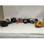 Vintage telephones and cameras including a EE100 S