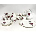Royal Albert sweet romance tea set including plates, cups, tea pots.