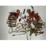 A small Collection of vintage costume jewellery etc.