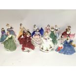 16 boxed Royal Doulton ceramic figures including m