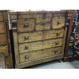 A large quality oak lined mahogany Victorian chest of drawers fitted with two small drawers hat