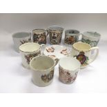 A small collection of Commemorative Coronation cups comprising Edward VIII, George V and others.