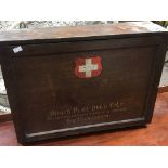 A Vintage oak Boots pure Drugs Ltd wall hanging cabinet. 39x38cm