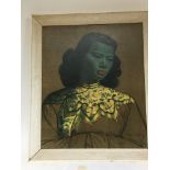 A framed Tretchikoff print mid 20th century design of an Indonesian Lady. 70x60 cm.