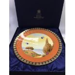 A boxed limited edition Royal Worcester charger of Art Deco design 'Swallows At Dusk', number 109 of